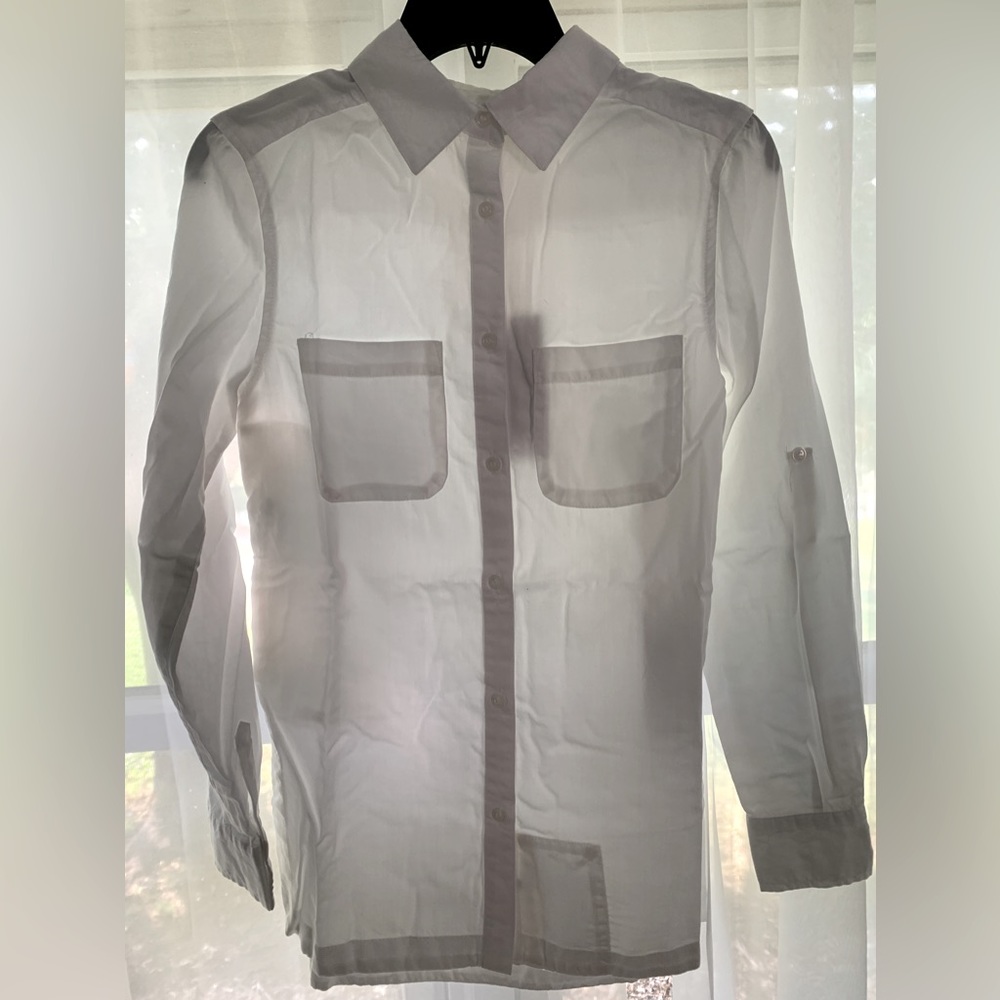 SCOTeVEST NWT White Meghan Chambray Shirt